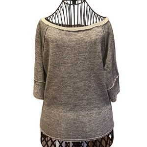 Anthropologie Grey Dolan T-Shirt Raw Edge French Terry Top